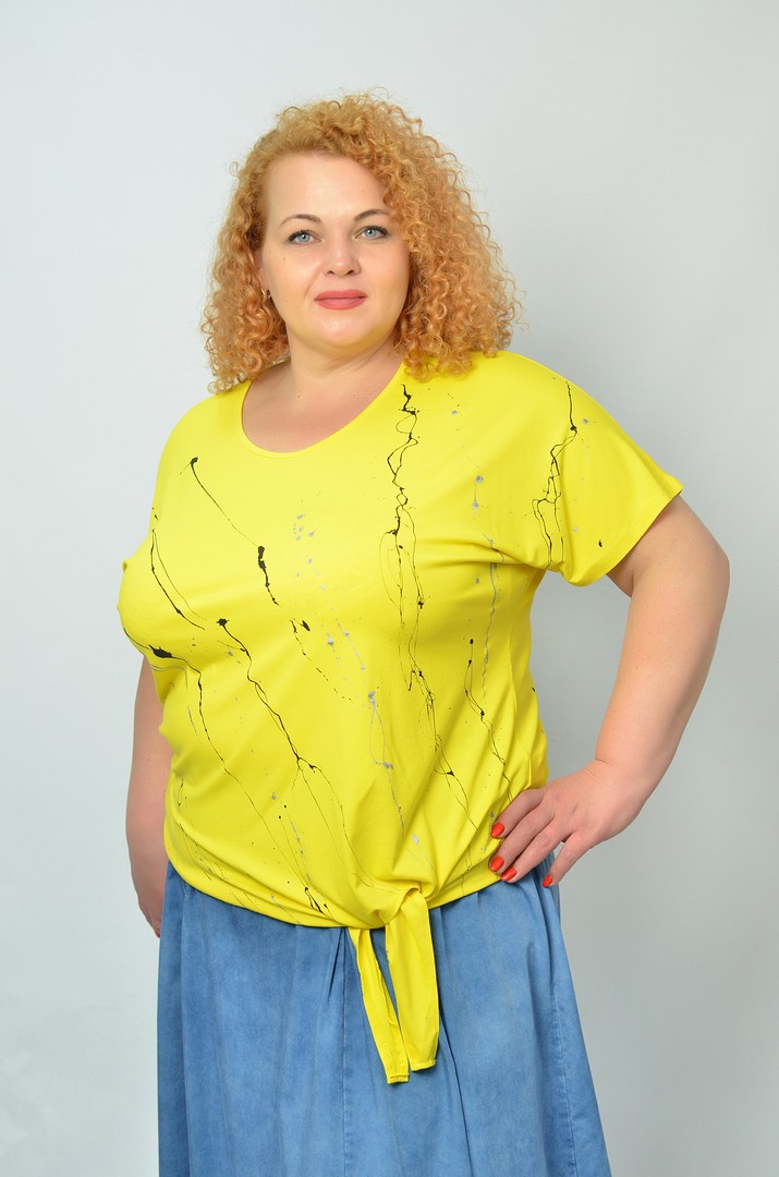 Блуза коротка трикотажна супер батал