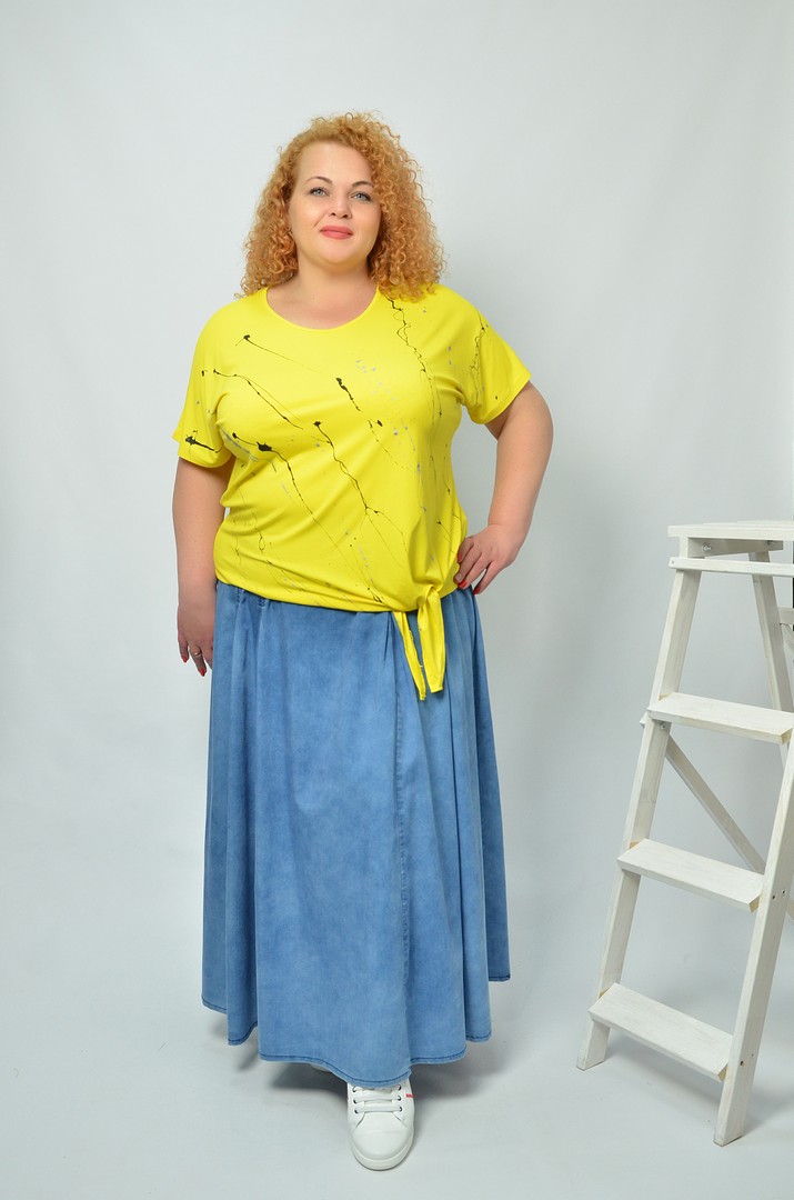 Блуза коротка трикотажна супер батал