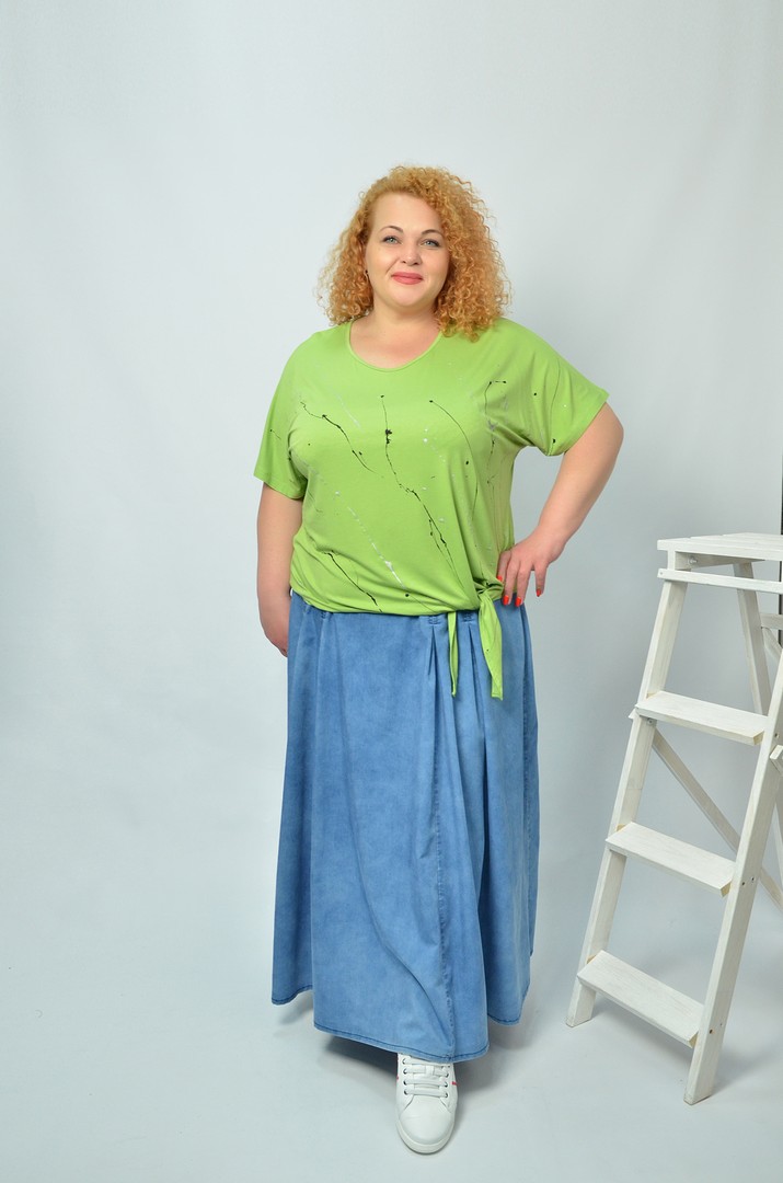 Блуза коротка трикотажна супер батал