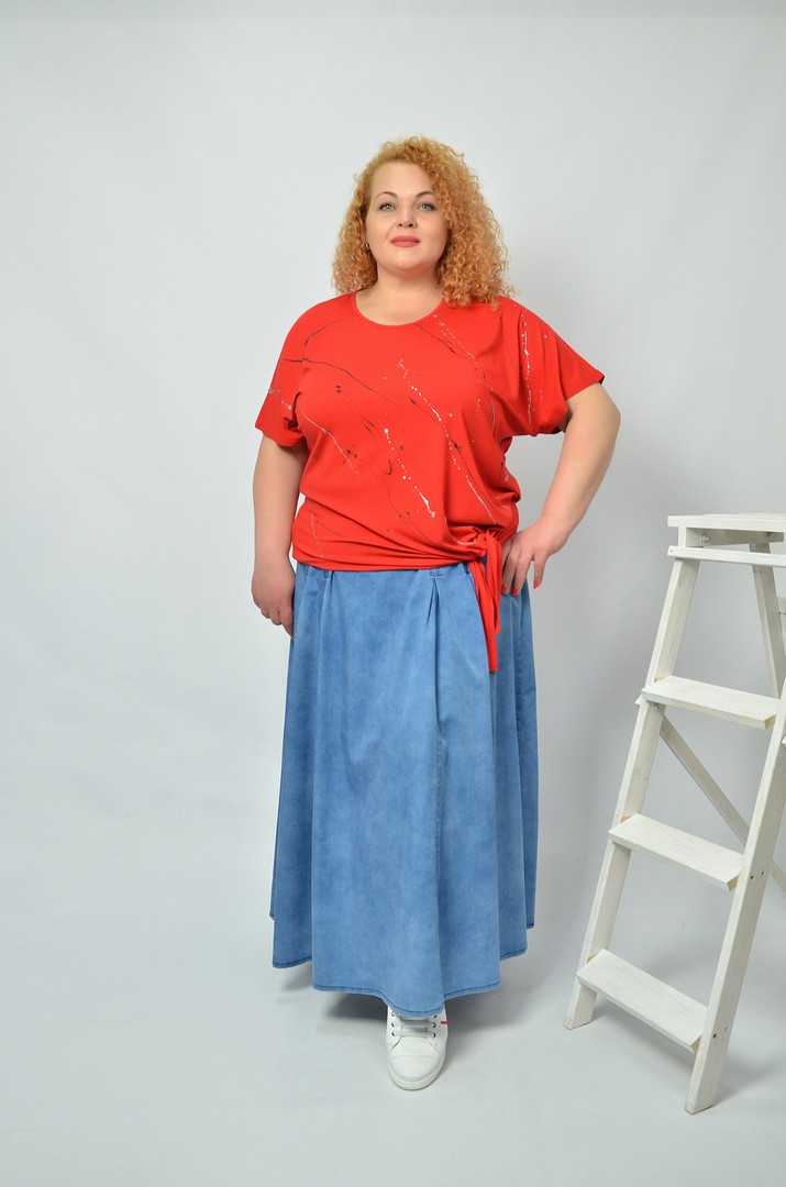 Блуза коротка трикотажна супер батал