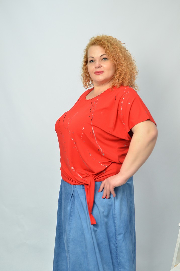 Блуза коротка трикотажна супер батал