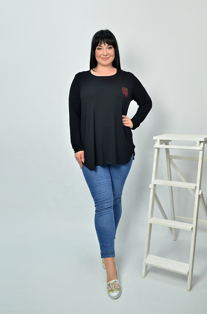 Блуза з довгим рукавом супер батал