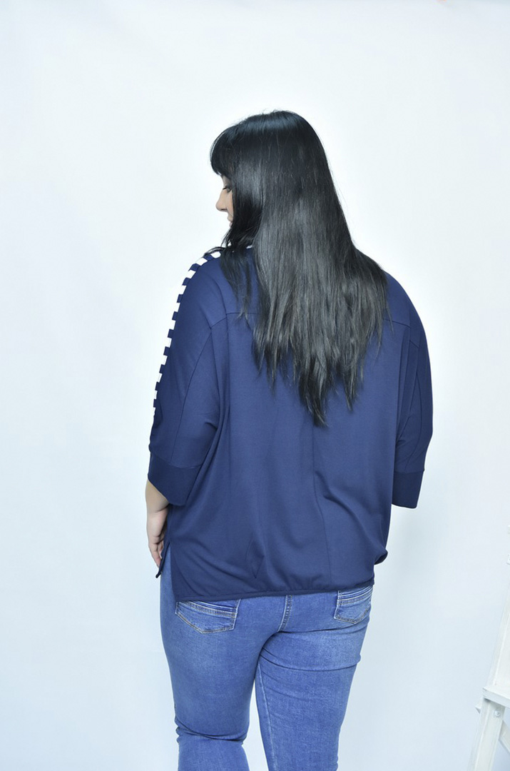 Блуза трикотажна з принтом супер батал