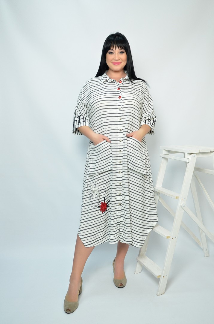 Сукня довга з кишенями батал