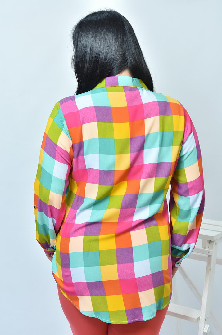 Туніка коротка сорочка в клетку супер батал