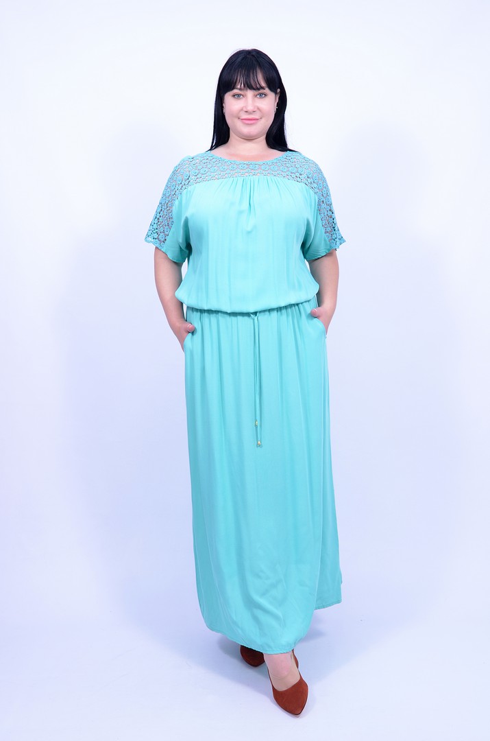 Довга сукня з кишенями супер батал