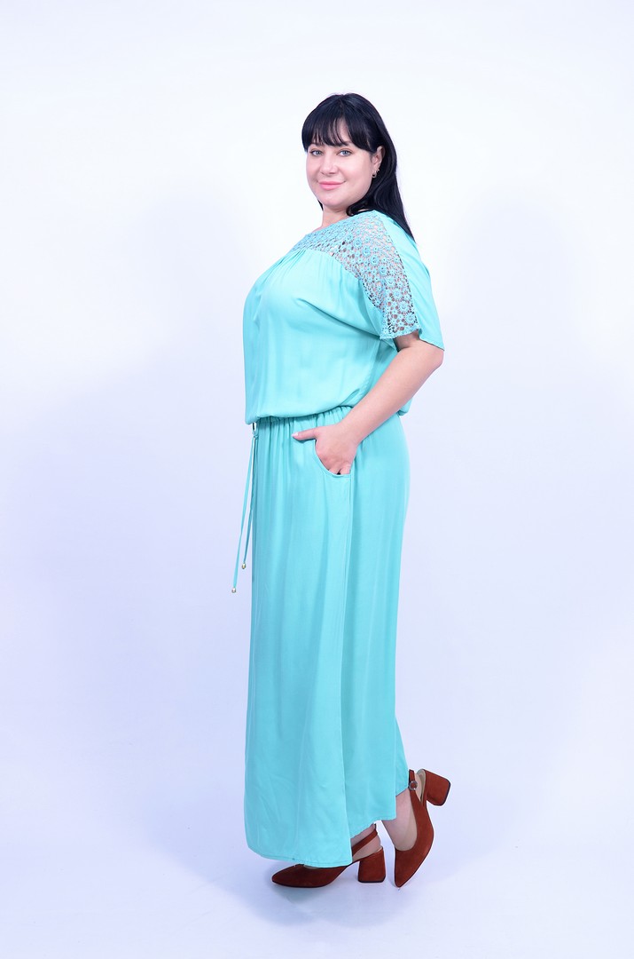 Довга сукня з кишенями супер батал