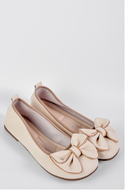 Балетки с объемным бантом и декоративным кантом больших размеров