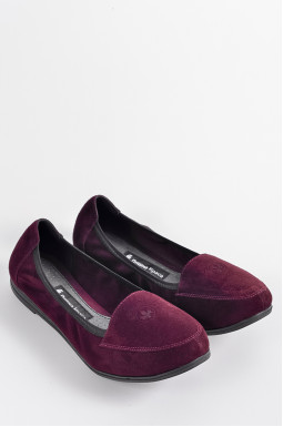 Замшевые балетки в цвете баклажан больших размеров