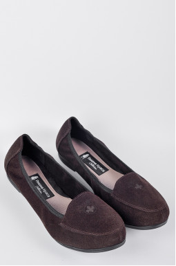 Замшеві балетки в шоколадному кольорі великих розмірів