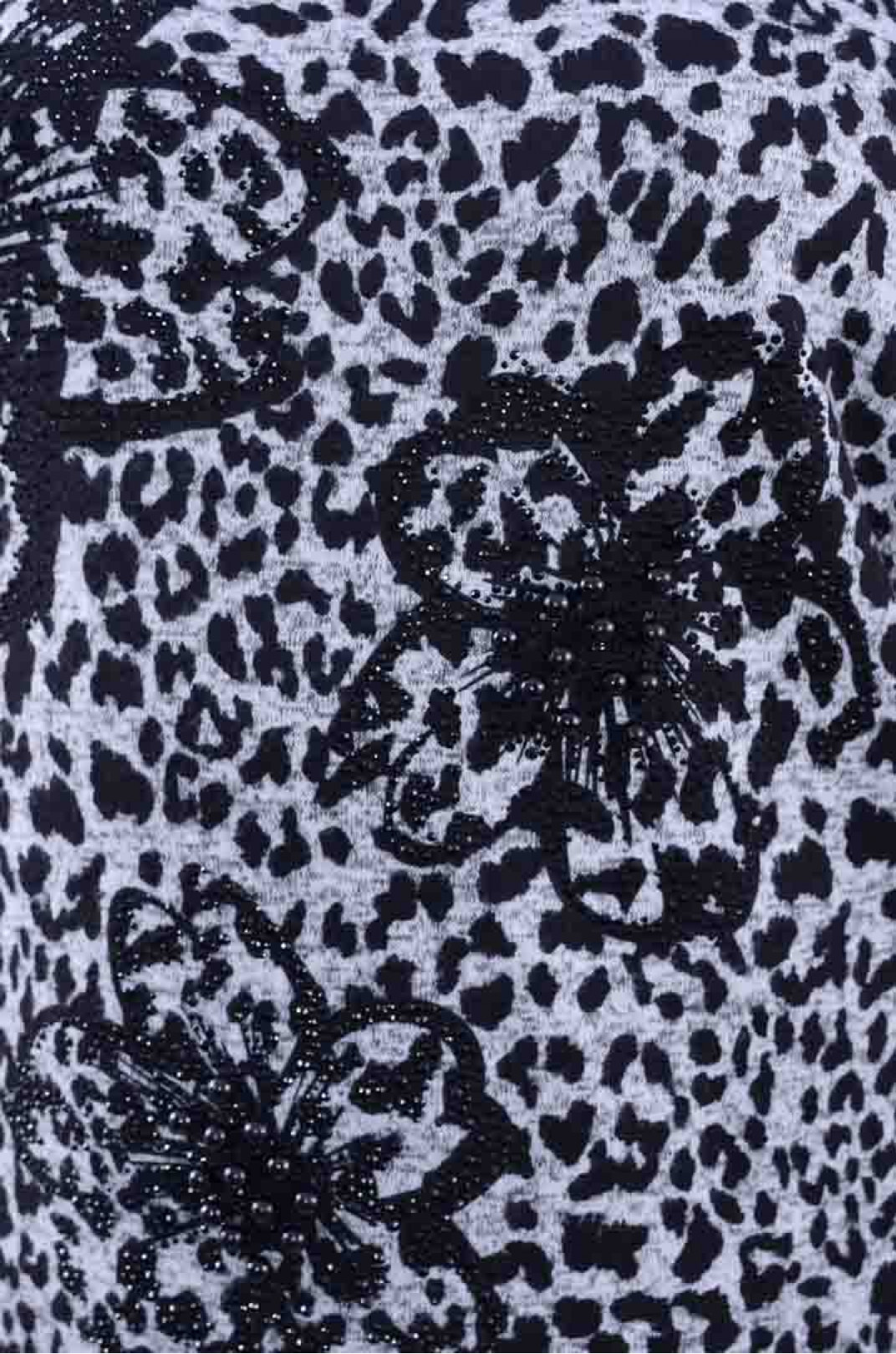 Тепла подовжена блуза з леопардовим принтом батал