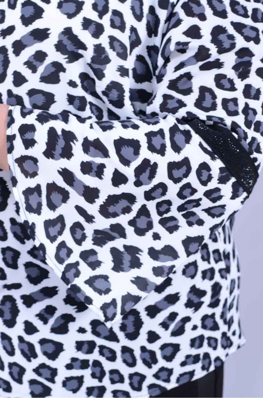 Блуза леопард з воланами супер батал