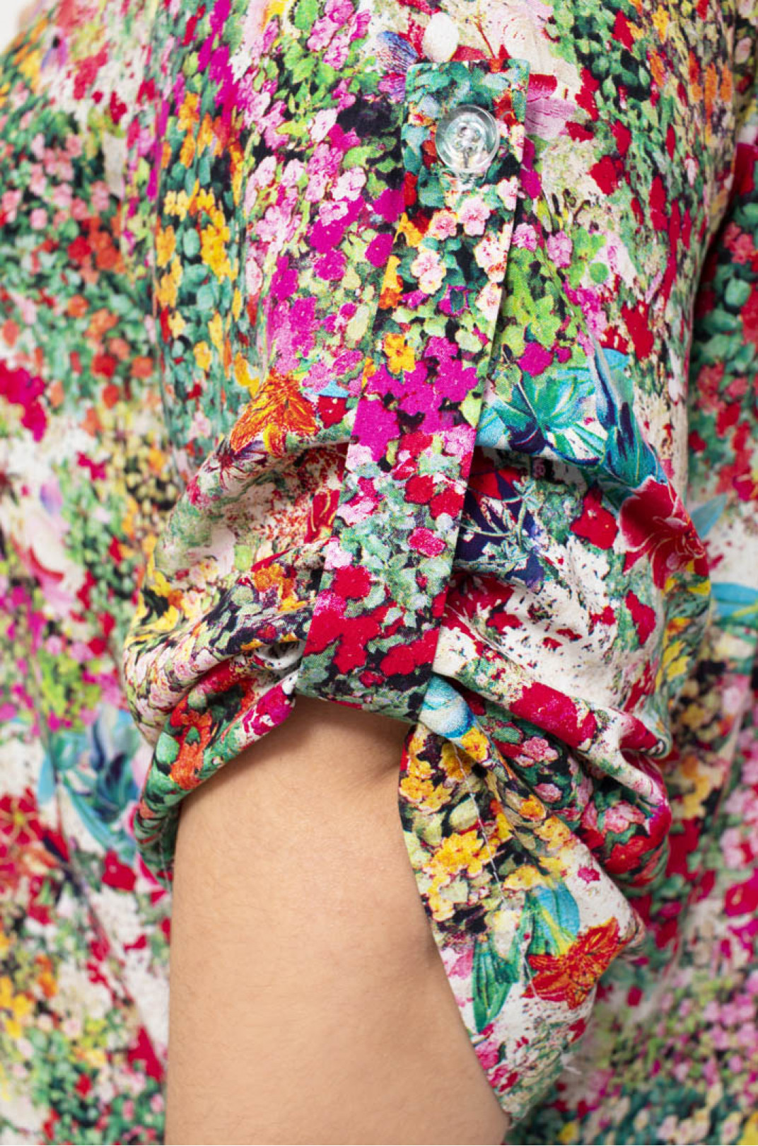 Блуза штапель в цветной принт супер батал