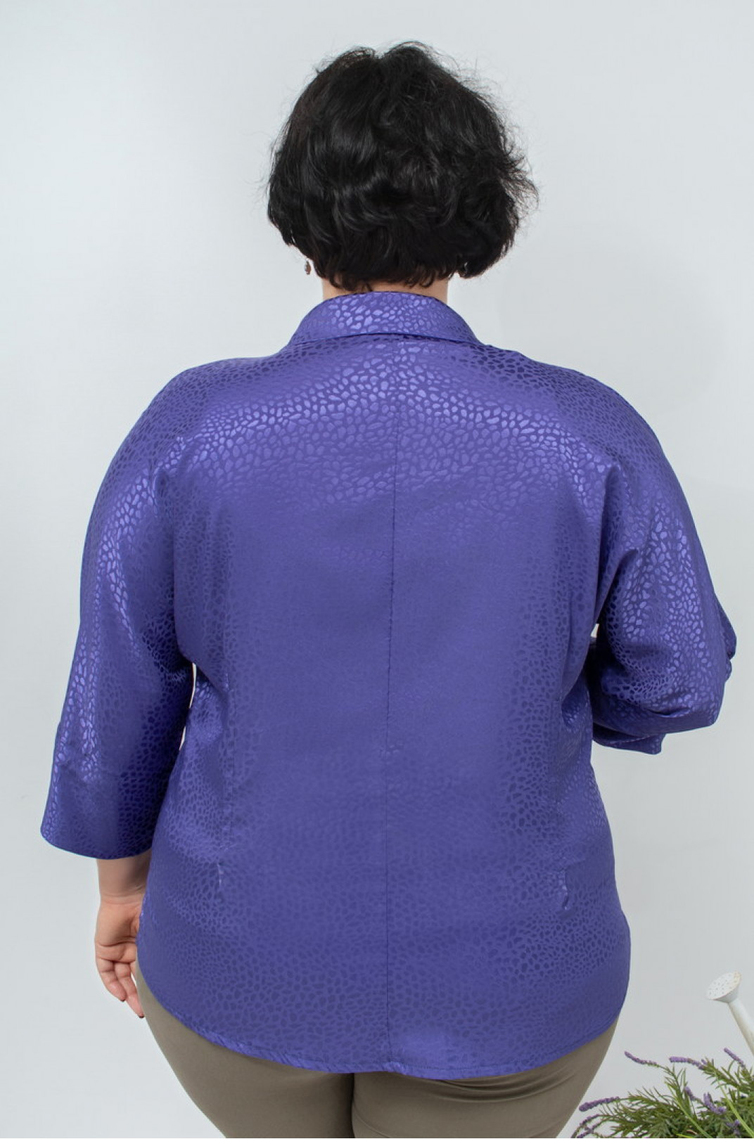 Блуза длинная шелковая батал