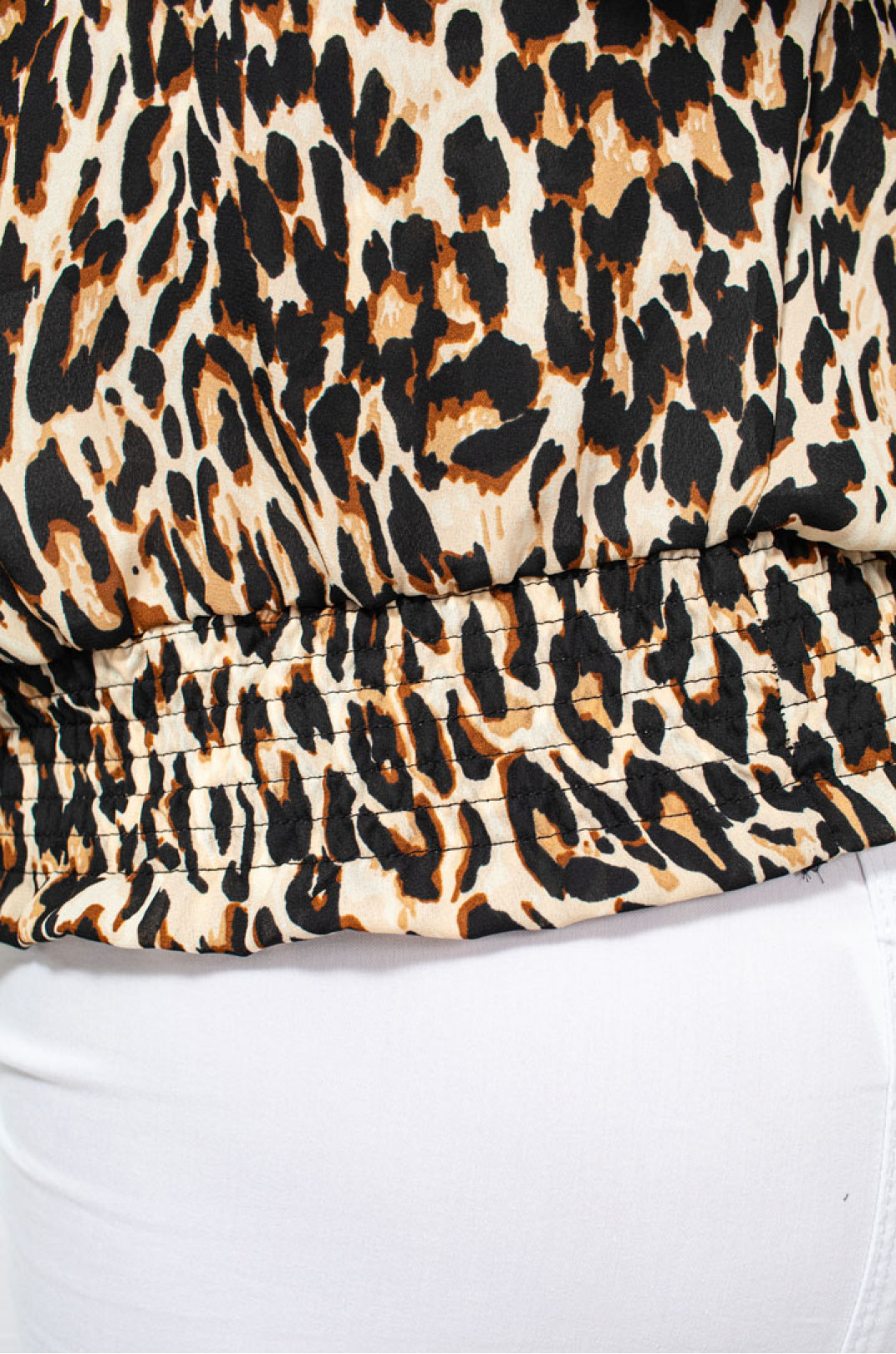 Блуза штапельная в леопардовый принт батал