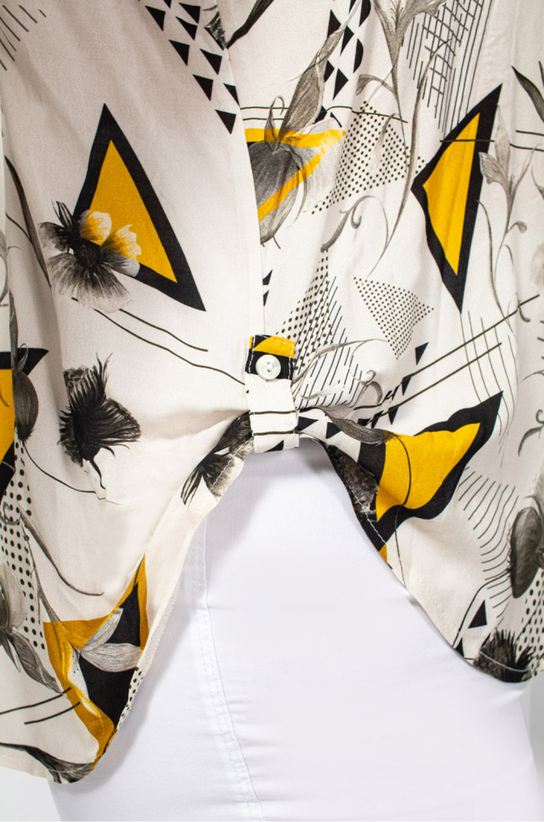 Легкая блуза из штапеля в принт супер батал