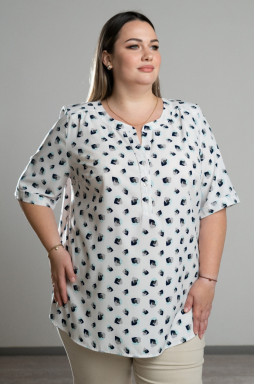 Легкая блуза в принт больших размеров