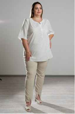 Легкая блуза в принт больших размеров