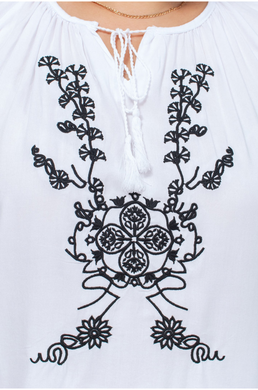 Блуза в этно стиле с вышивкой супер батал