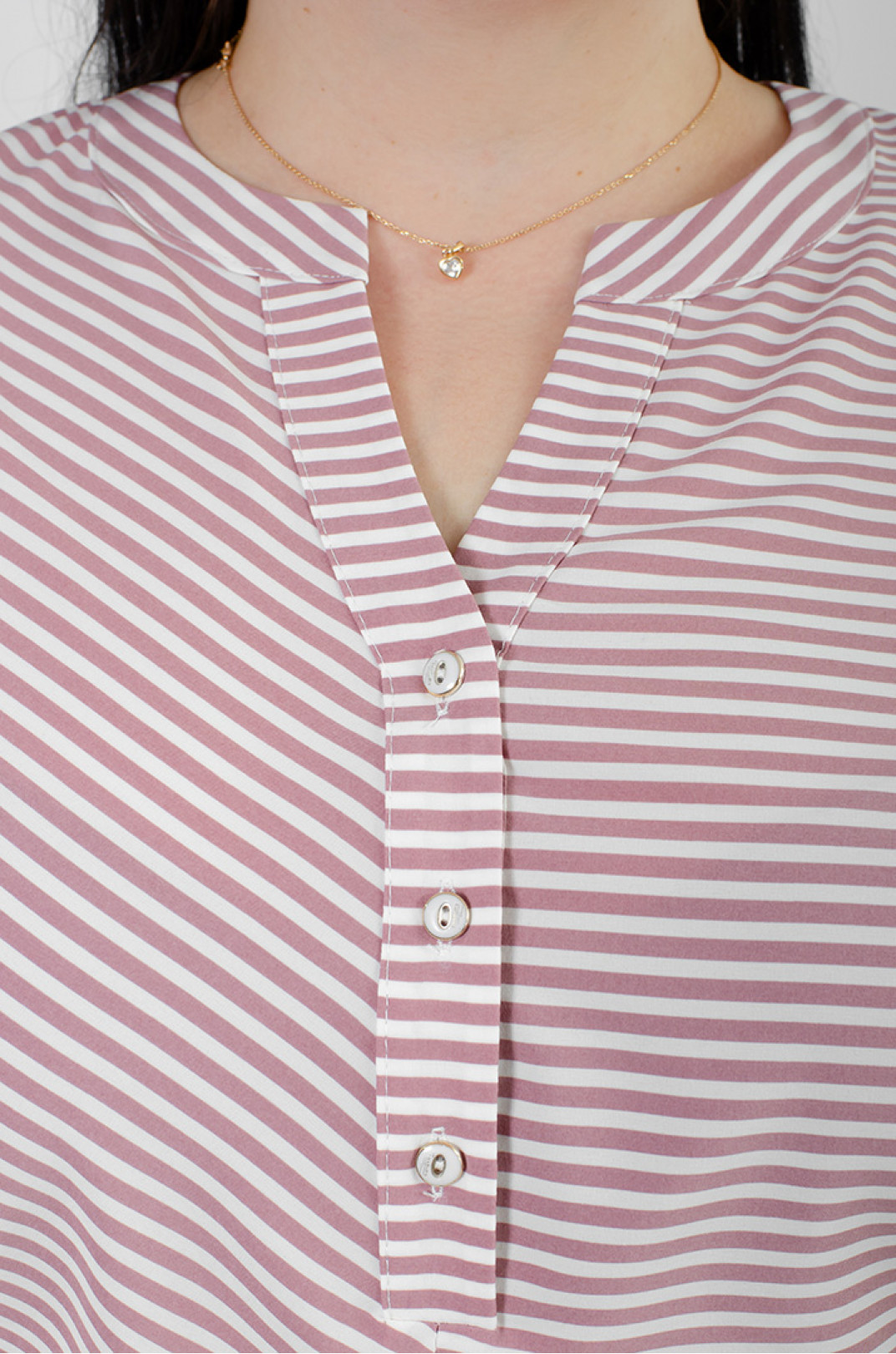 Полосатая блуза из софта батал