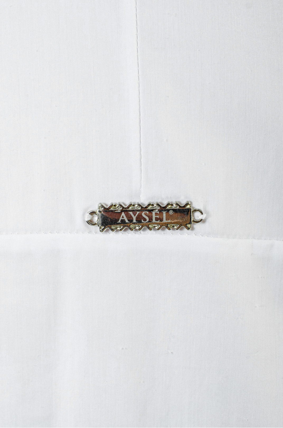 Белая котоновая блуза с украшением батал