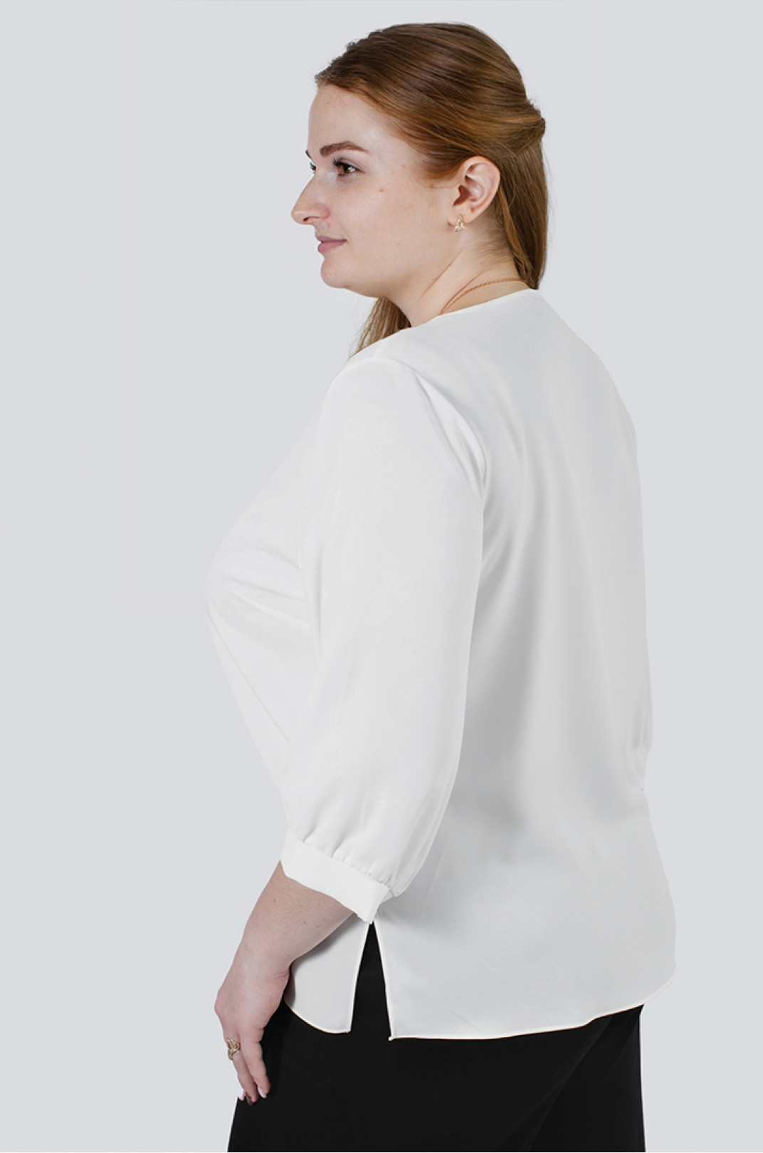 Блуза белая в стиле гюйс батал