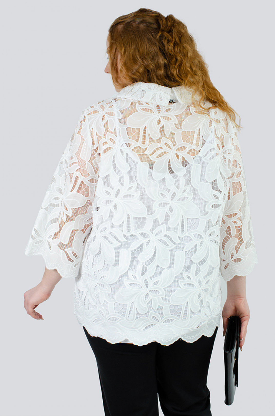 Блуза-двійка із вишуканого мережива великих розмірів