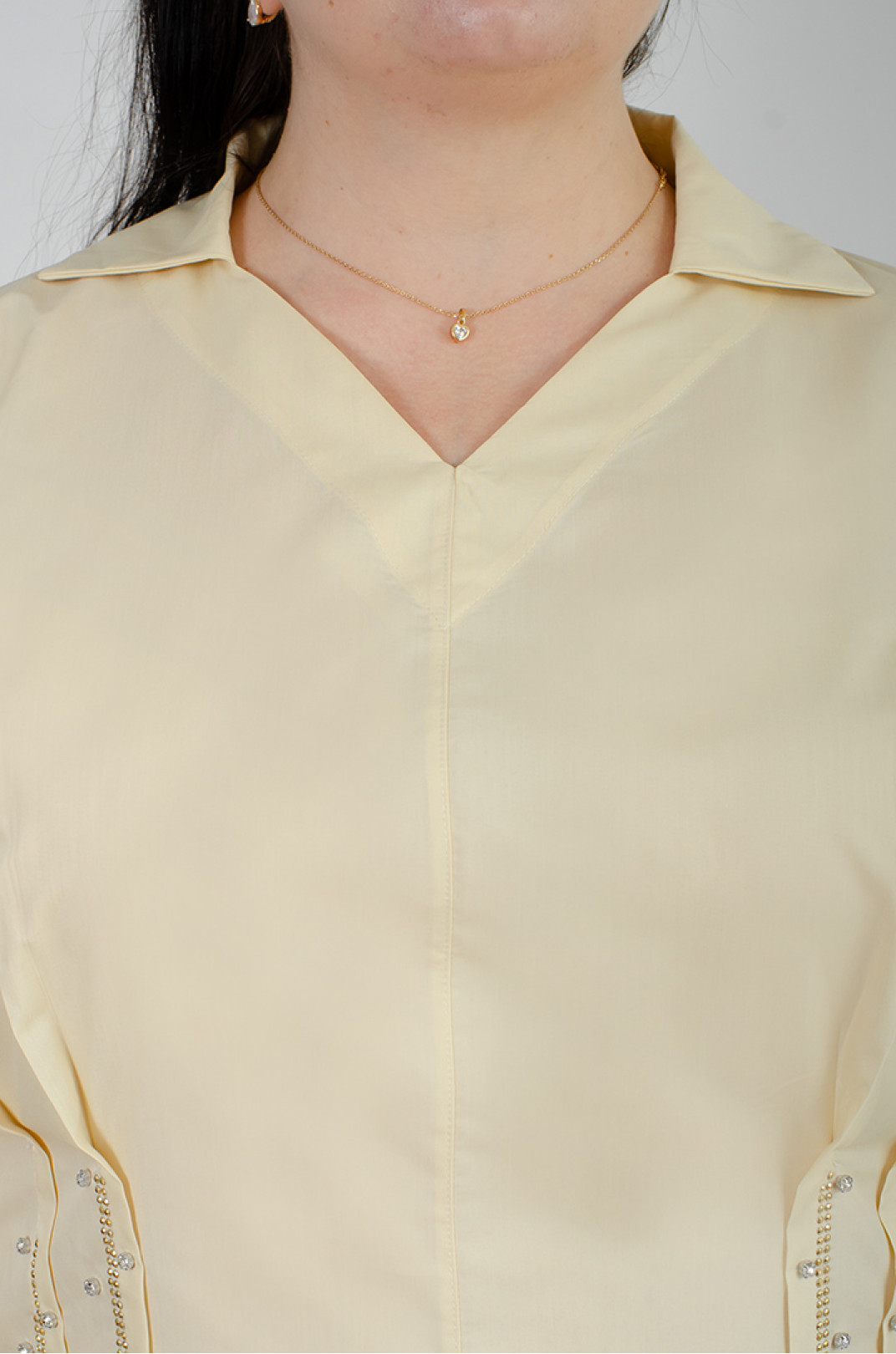 Блуза коттоновая с декором больших размеров