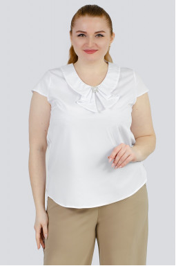 Блуза з коміром та прикрасою великих розмірів