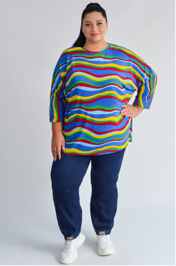 Блуза з полосатим принтом великих розмірів