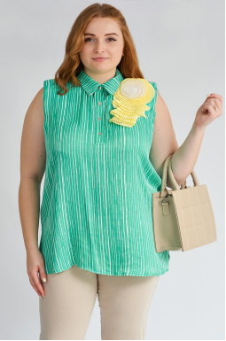 Блуза без рукавов с цветком на плече больших размеров