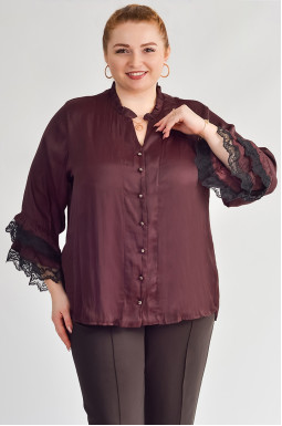 Елегантна блуза з мереживними вставками на рукавах великих розмірів