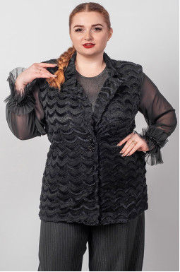 Блуза с гипюровым узором и декоративными деталями больших размеров