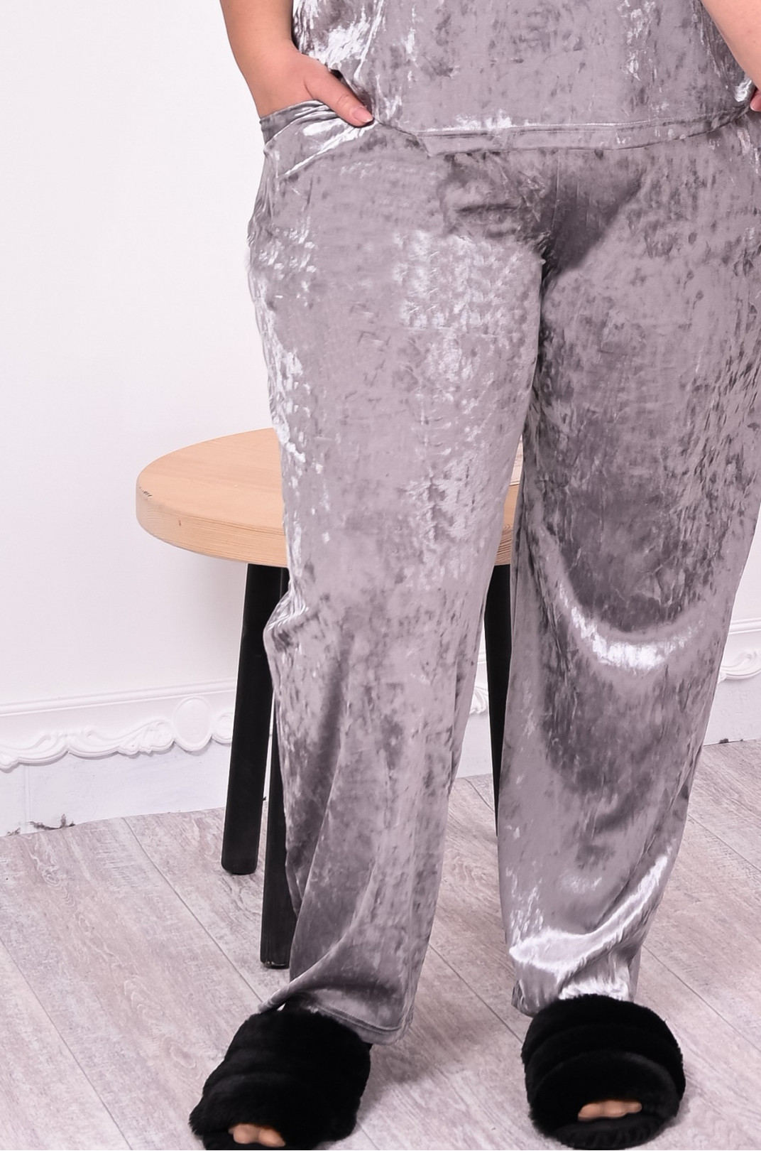 Велюровые домашние брюки супер батал