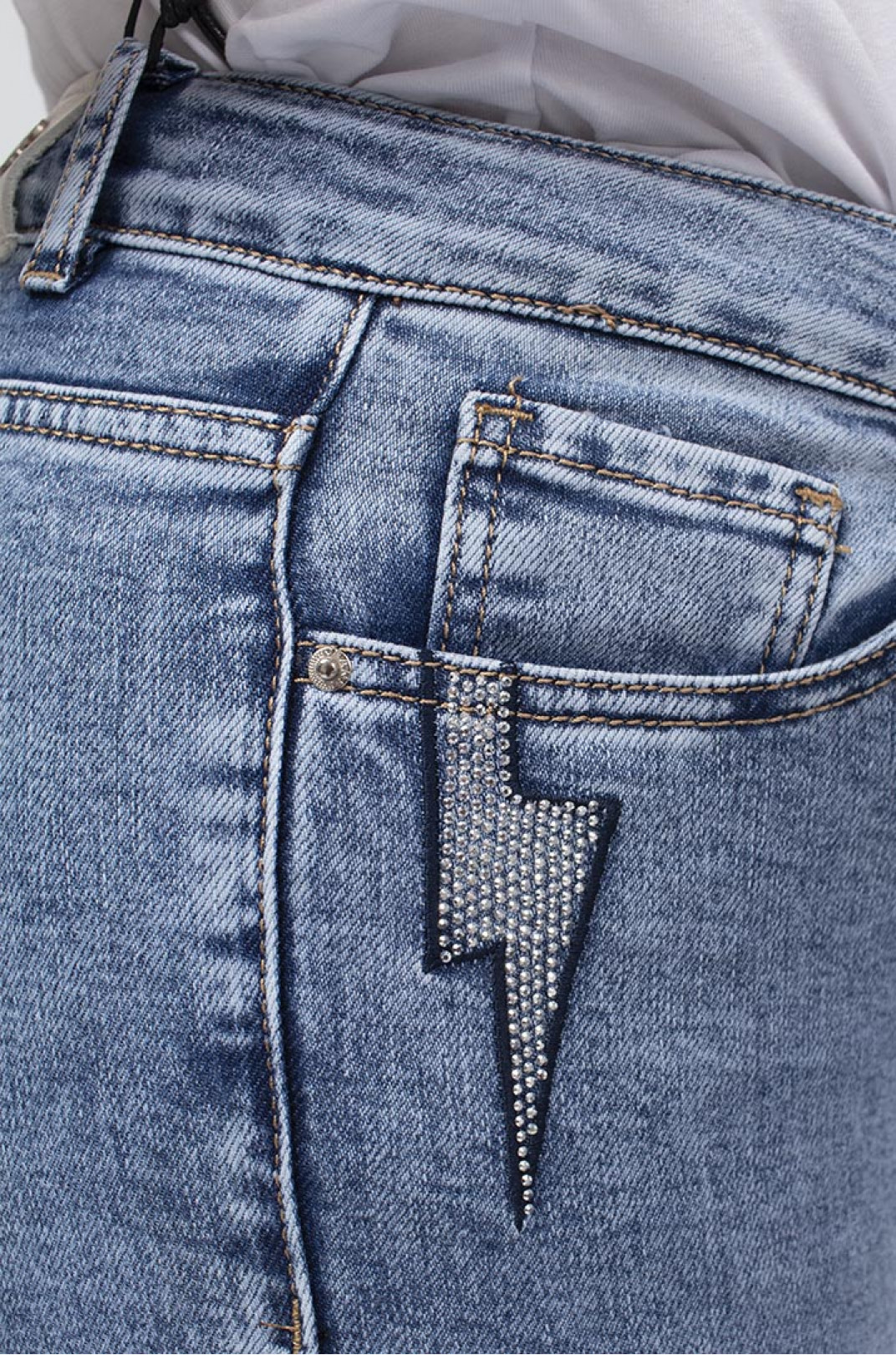 Капри джинсовые с отворотом супер батал