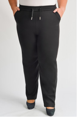 Трикотажные зауженные брюки с эластичным поясом больших размеров