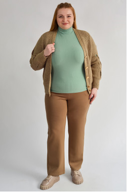 Брюки середньої ширини з еластичним поясом великих розмірів