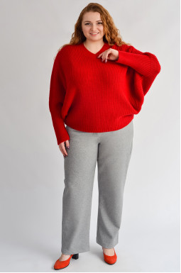 Брюки из мягкой кашемировой ткани больших размеров