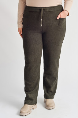 Зауженные брюки с кашемировой фактурой больших размеров