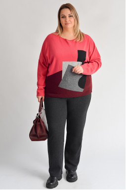 Зауженные брюки с кашемировой фактурой больших размеров