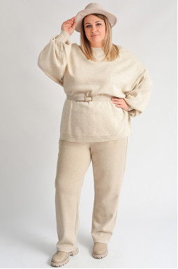 Завужені брюки з кашеміровою фактурою великих розмірів