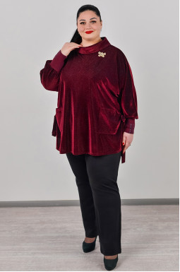 Брюки с карманами черного цвета больших размеров