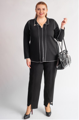 Брюки завужені в чорному кольорі з декоративними розрізами великих розмірів