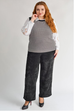 Широкие вельветовые брюки с эластичным поясом больших размеров