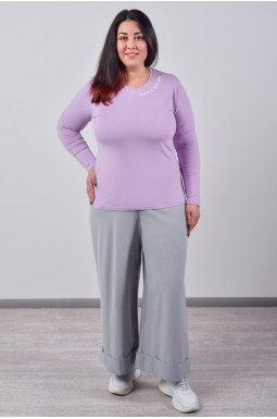 Брюки кюлоты с широкой вставкой по низу больших размеров