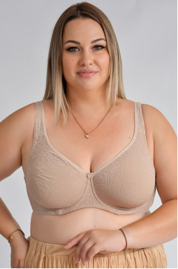 Бюстгальтер с рельефным флористическим рисунком больших размеров