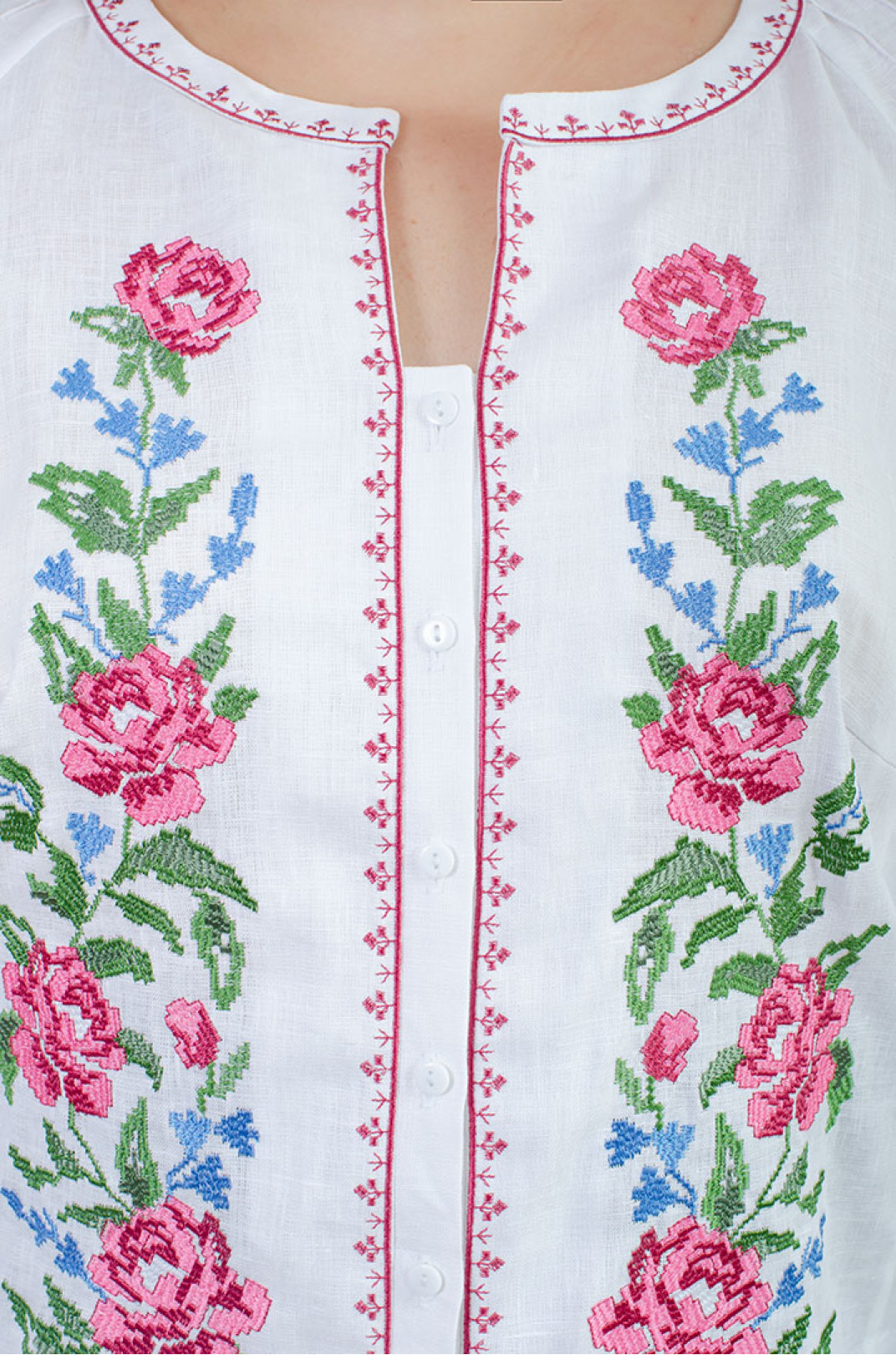 Вышиванка-блуза льняная супер батал
