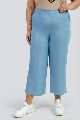 Світло-блакитні джинси кюлоти великих розмірів