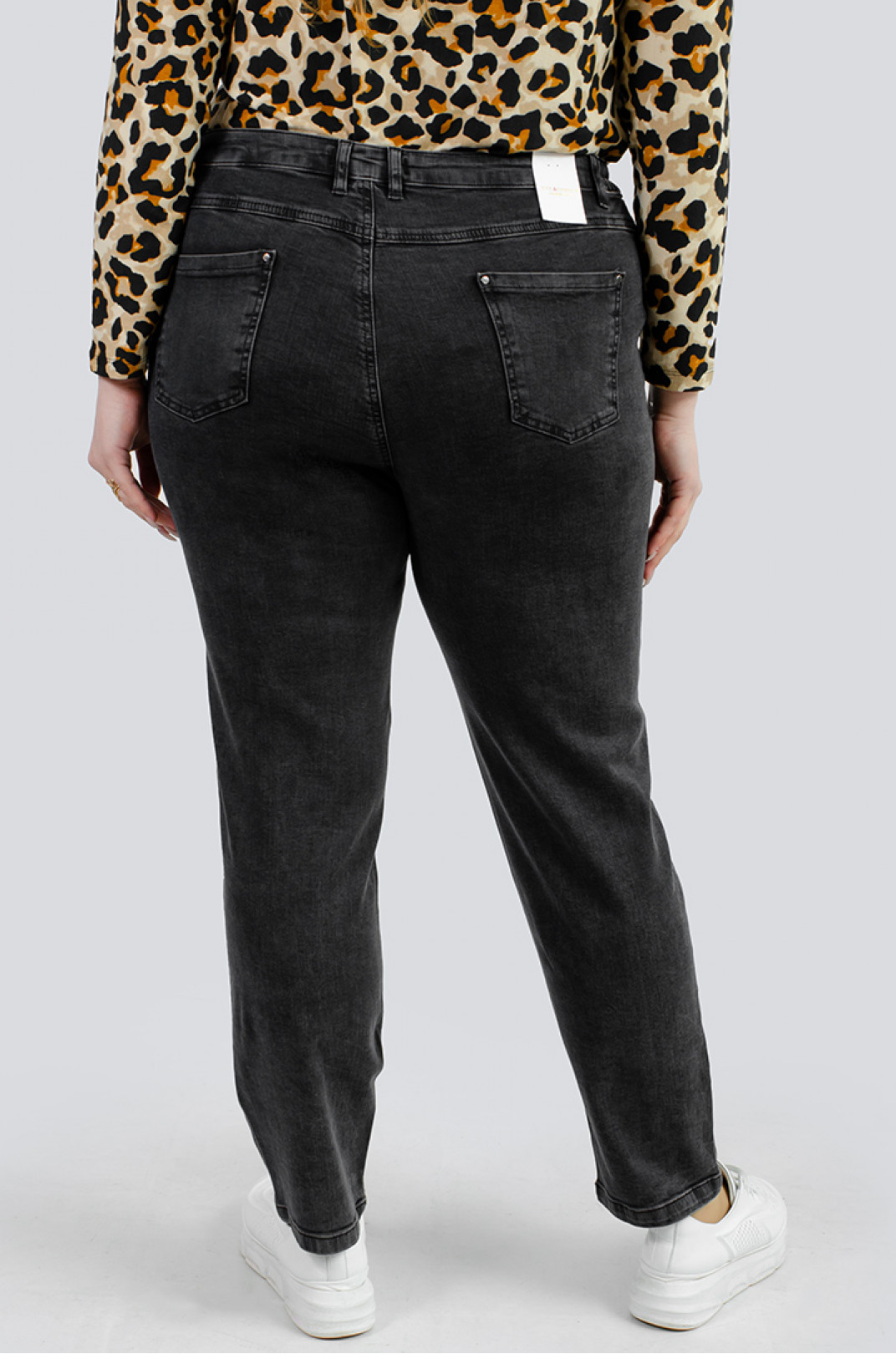 Графітові джинси з прикрасою великих розмірів