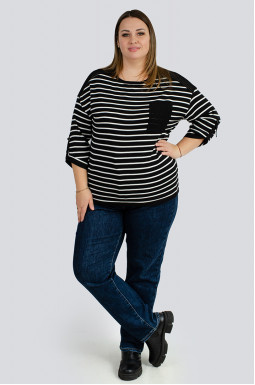 Джемпер з в'язаним декором великих розмірів